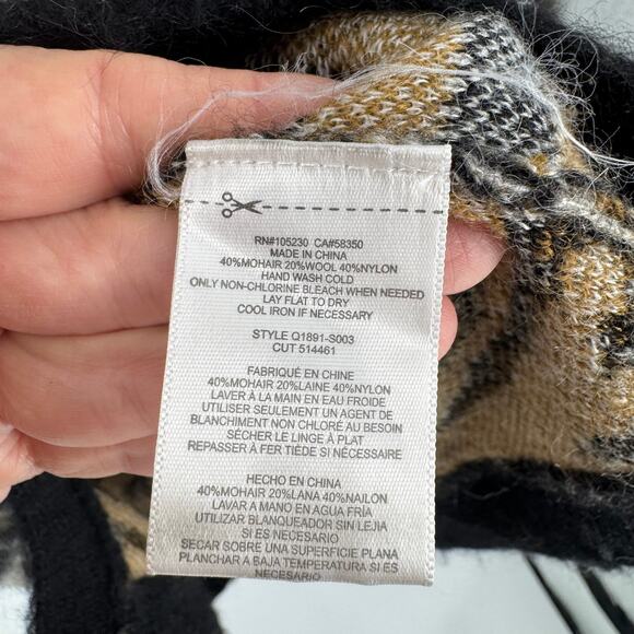 Equipment Femme Mohair Wool Blend Animal Print Longline Cardigan M - Picture 5 of 7